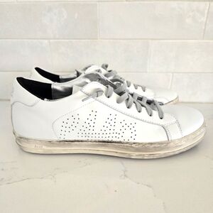 LIKE NEW P448 John YOU CAN SURF LATER Lace-Up Perforated Leather Low Sneakers 39
